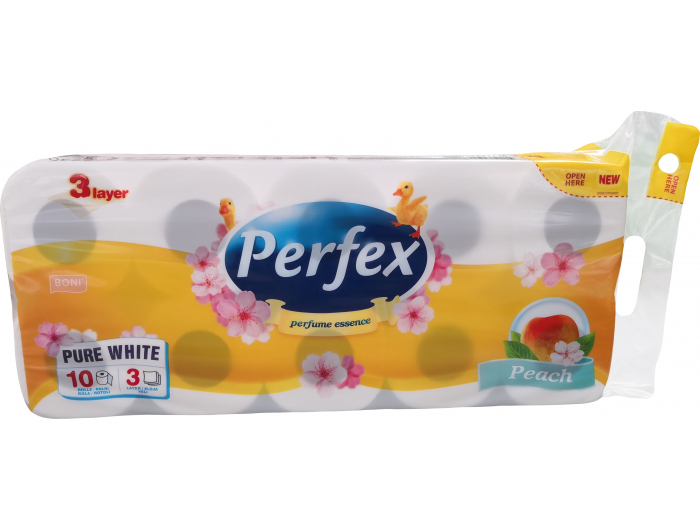 Perfex toaletni papir troslojni s mirisom breskve 1 pak 10 rola
