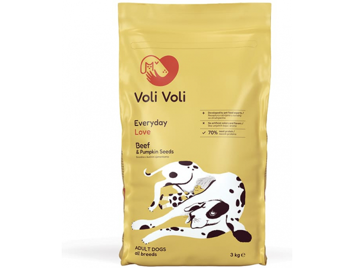 Voli Voli hrana za pse govedina s bučinim sjemenkama 3 kg