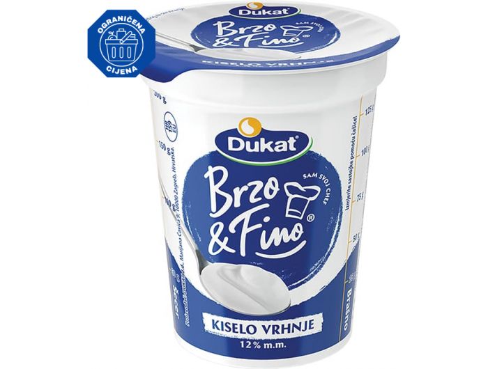 Dukat Brzo&amp;Fino kiselo vrhnje 12% m.m. 200 g