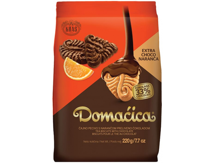 Kraš Domaćica Čajno pecivo Extra choco naranča 220 g