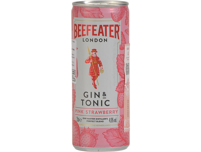 Beefeater London Gin&amp;tonic pink strawberry 0,25 L