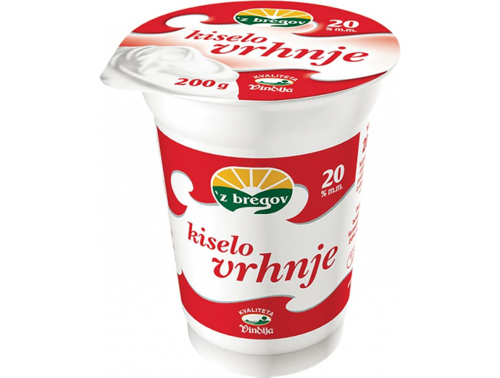 Vindija 'z bregov kiselo vrhnje 20% m.m. 200 g