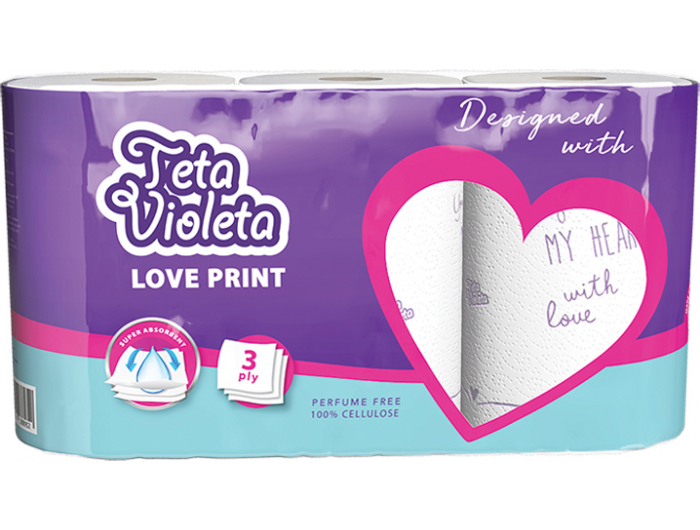 Teta Violeta Papirnati ručnici 3 kom 1 pak