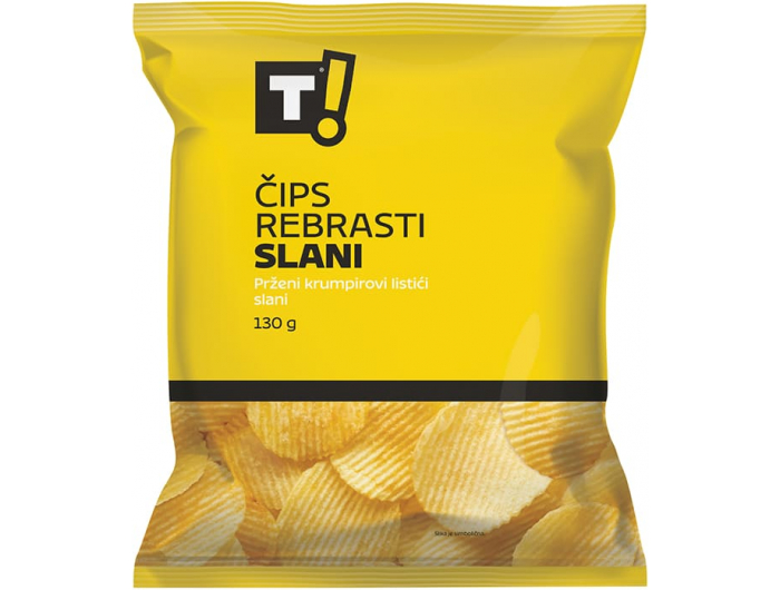 T! čips rebrasti slani 130 g