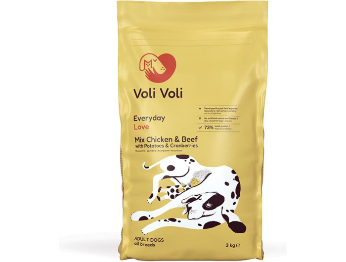 Voli Voli hrana za pse piletina i govedina, s krumpirom i brusnicom 3 kg
