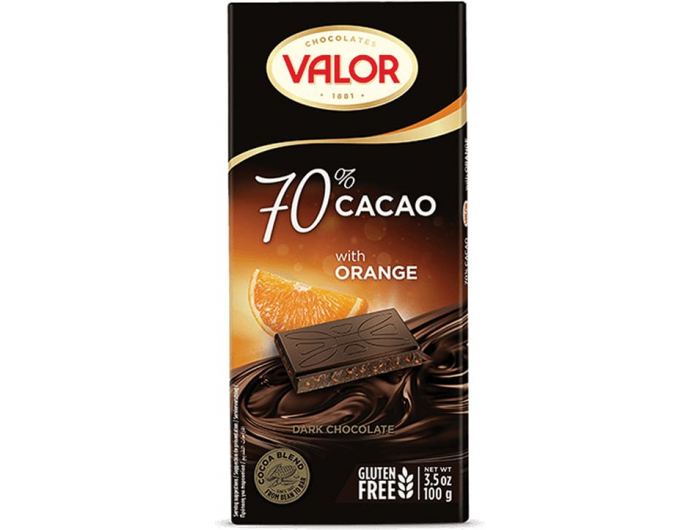 Valor tamna čokolada 70% s narančom 100 g