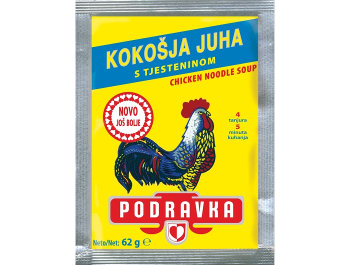 Podravka Kokošja juha s tjesteninom i mesom 62 g