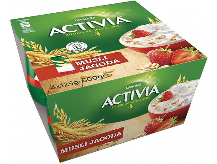 Danone Activia jogurt Musli jagoda 4x125 g
