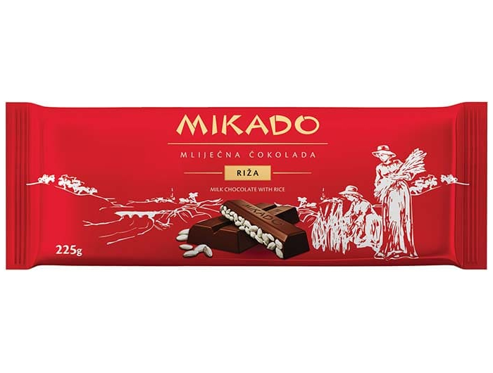 Mikado mliječna čokolada s rižom 225 g