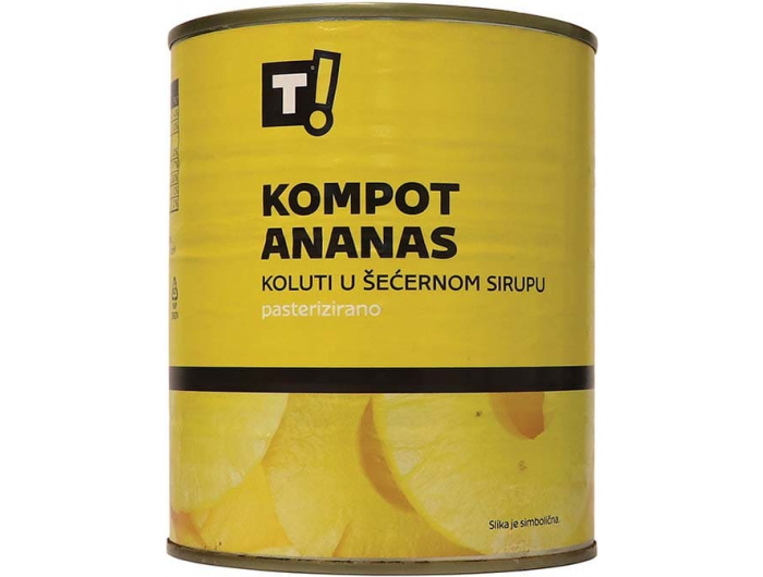 T! kompot ananas kolutići 830 g