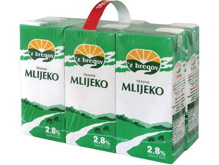 Vindija 'z bregov trajno mlijeko 2.8% m.m. 6x1L