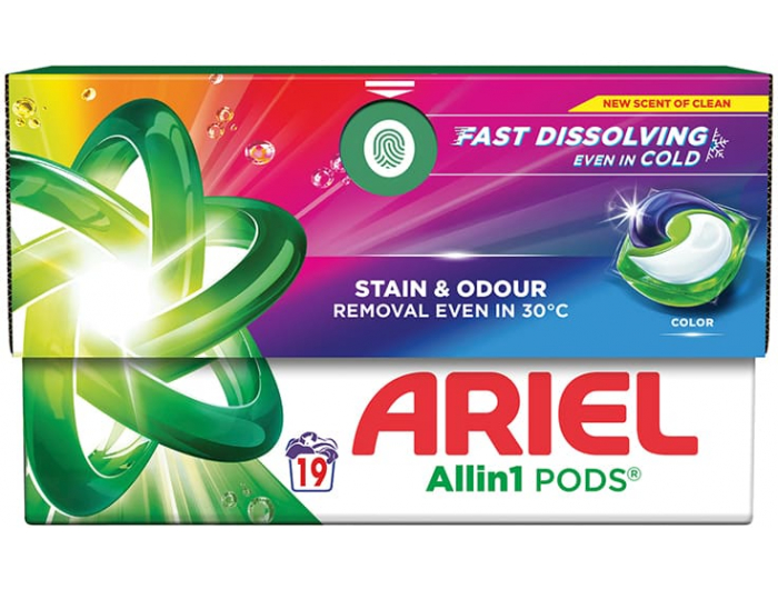 Ariel ge kapsule All in 1 Color stain&amp;odour 19/1