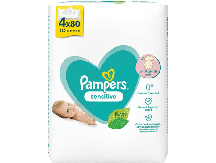Pampers Sensitive vlažne maramice 4x80