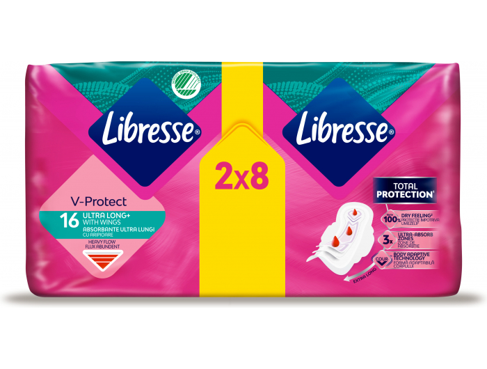 Libresse Freshness &amp; Protection Higijenski ulošci s krilcima Ultra Long+ 16 kom