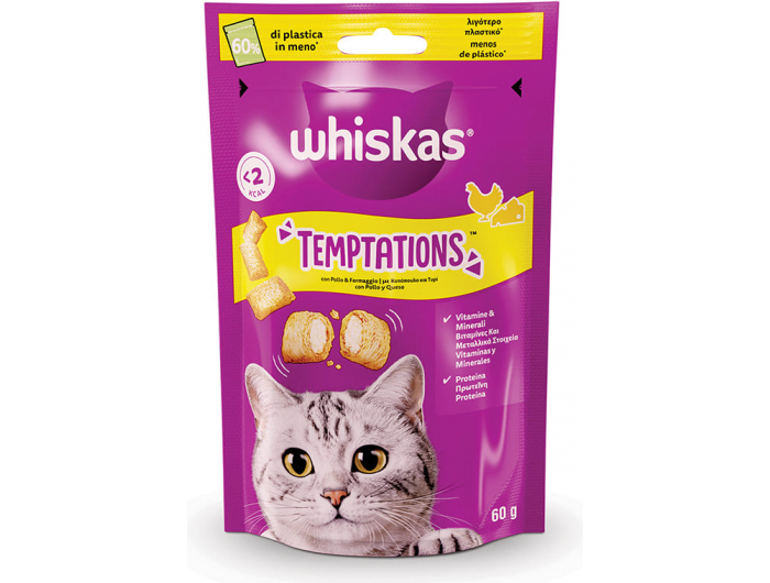 Whiskas temptations poslastica za mačke piletina i sir 60 g