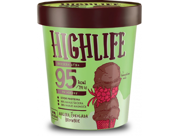 Ledo Highlife sladoled Brownie čokolada i malina 460 ml