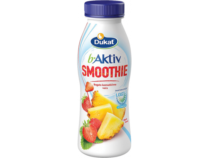 Dukat b.Aktiv Smoothie voćni jogurt jagoda i ananas 330 g