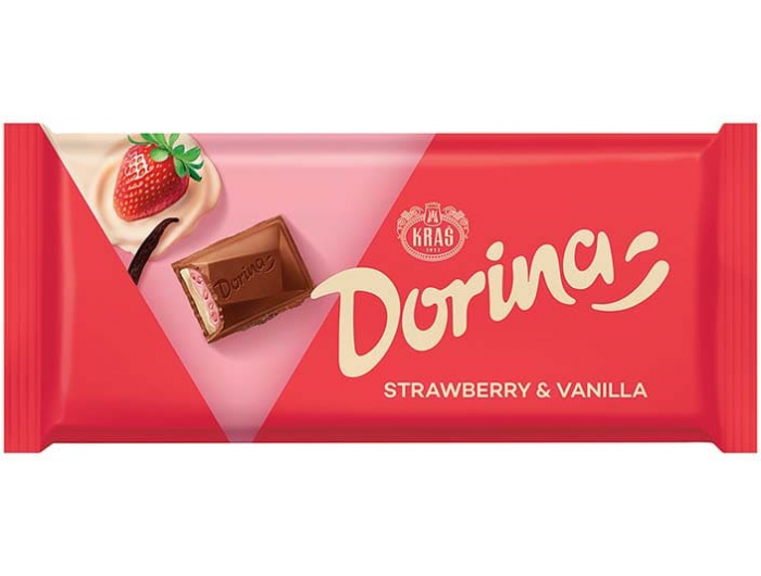 Kraš Dorina čokolada jagoda i vanilija 95 g