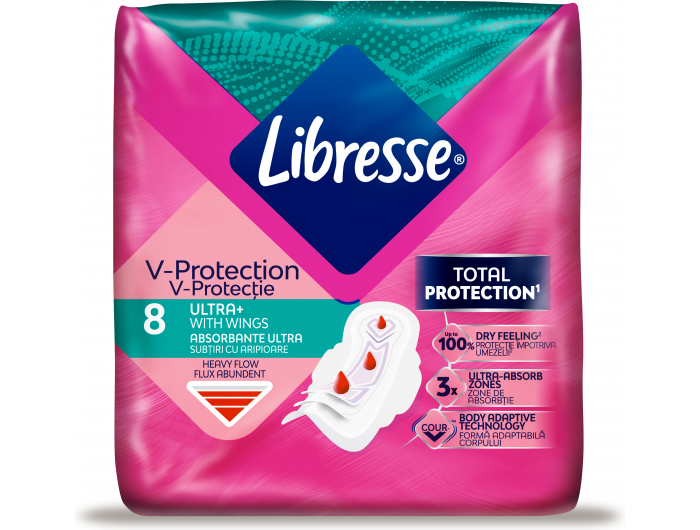 Libresse Freshness &amp; Protection Higijenski ulošci s krilcima Ultra Long+ 8 kom