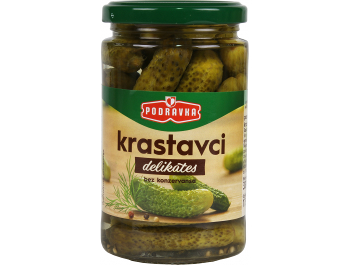 Podravka krastavci delikates 330 g ocijeđena masa = 175 g