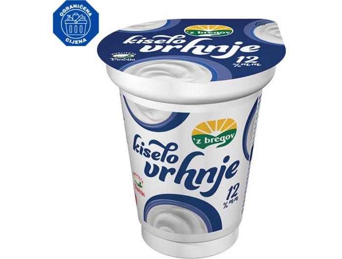 Vindija 'z bregov kiselo vrhnje 12% m.m. 200 g