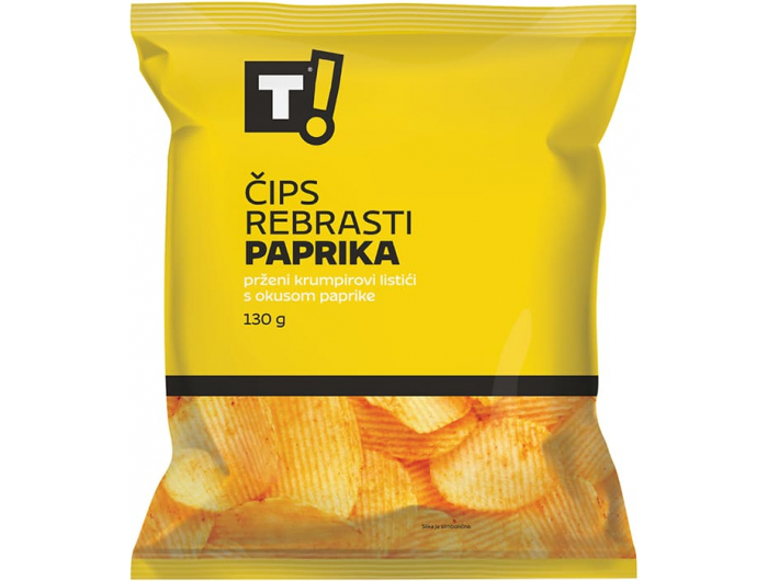 T! čips rebrasti paprika 130 g