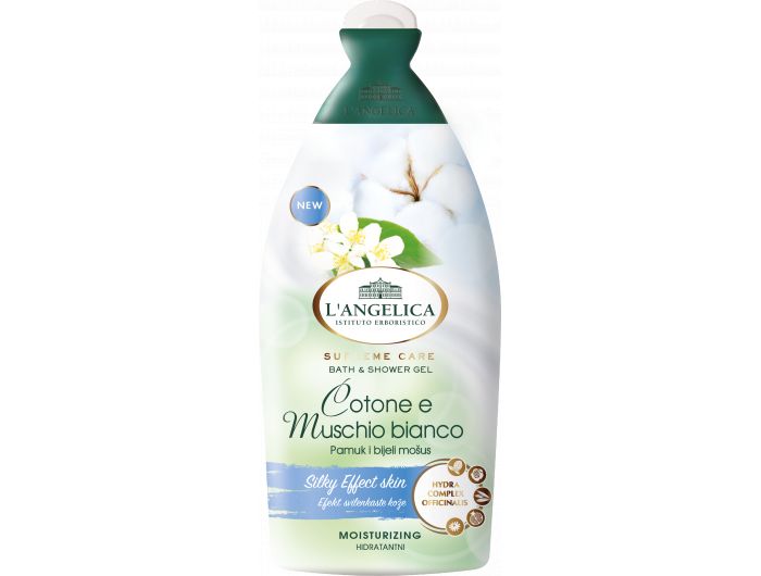 L'Angelica gel za tuširanje cotone e muschio bianco, 500 ml