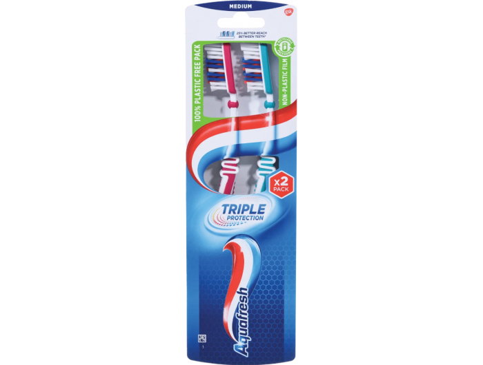 Aquafresh Triple Protection Četkica za zube Medium 2 kom