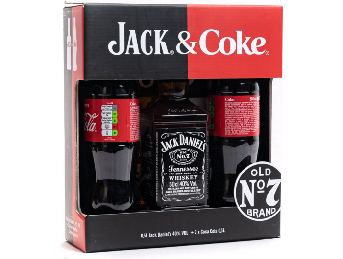 Jack Daniel's whiskey 0,5 L+ 2 x Coca-Cola 0,5 L