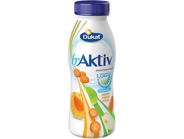 Dukat b Aktiv LGG jogurt 1,5% m.m. jabuka dinja mrkva 330 g