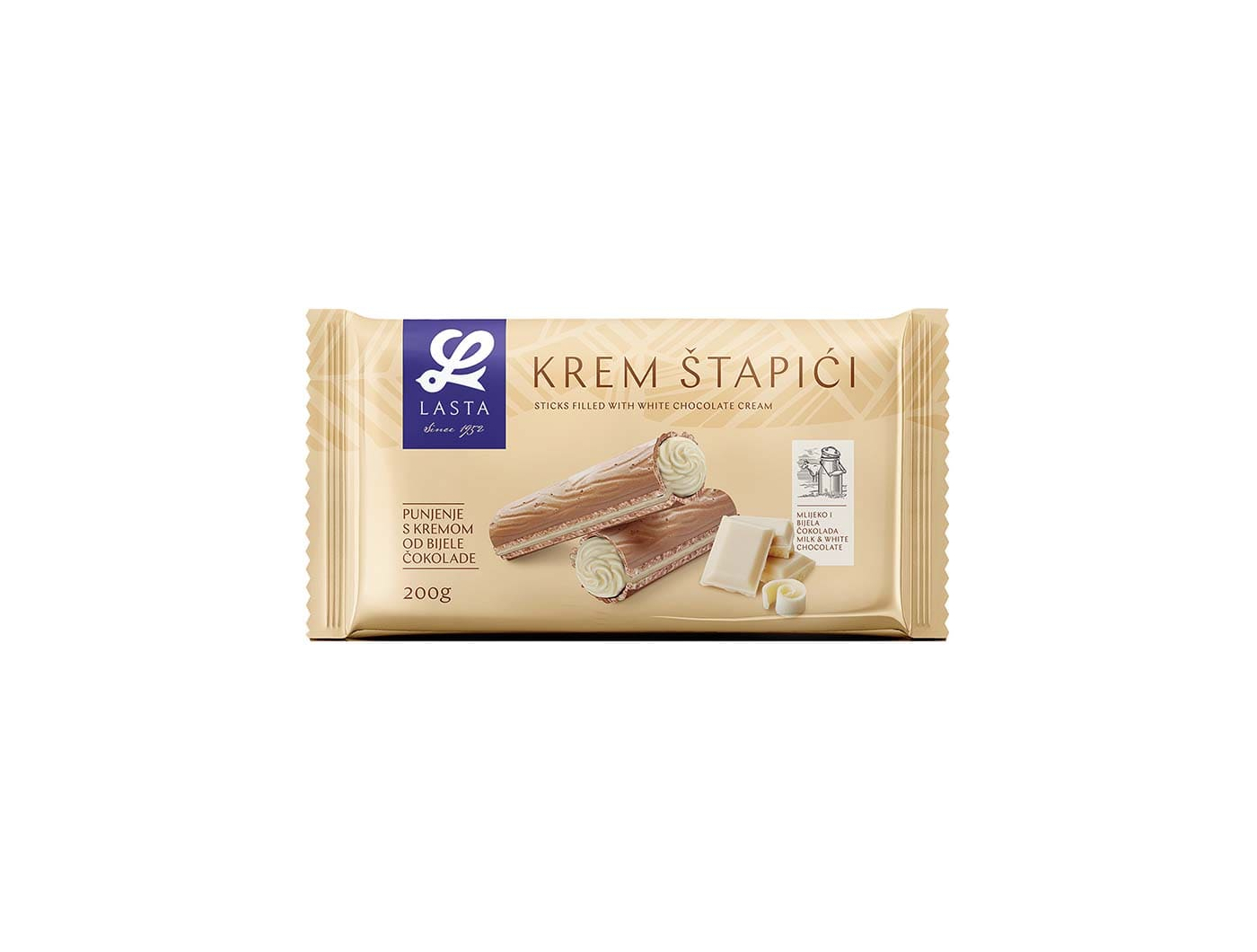 Lasta krem štapići bijela čokolada 200 g