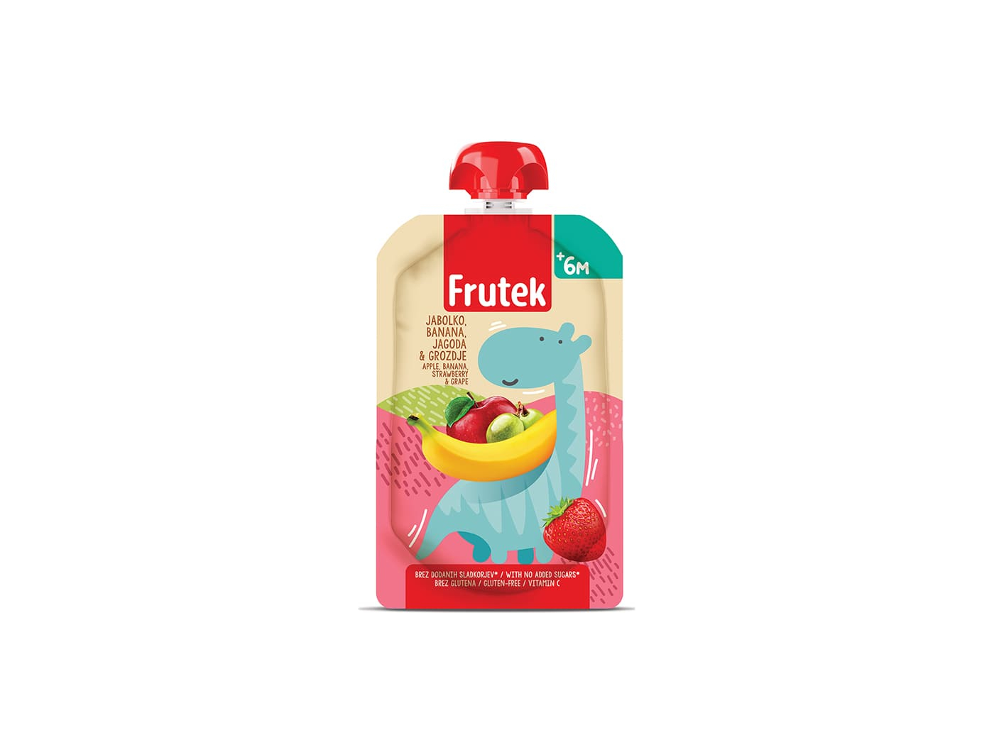 Frutek Voćna kašica od jabuke banane jagode i grožđa 8+mj. 100 g