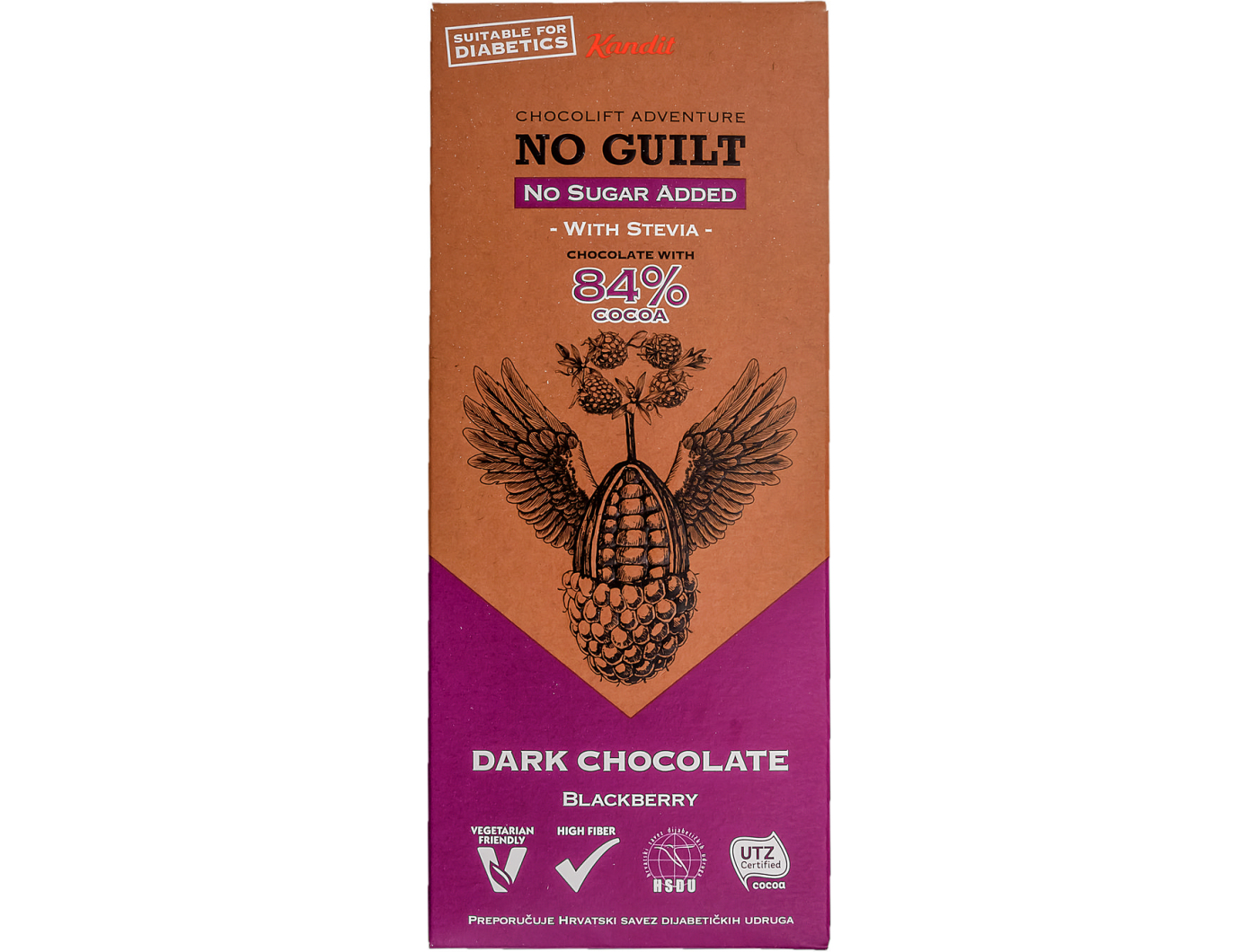 Kandit No Guilt tamna čokolada s kupinom 80 g