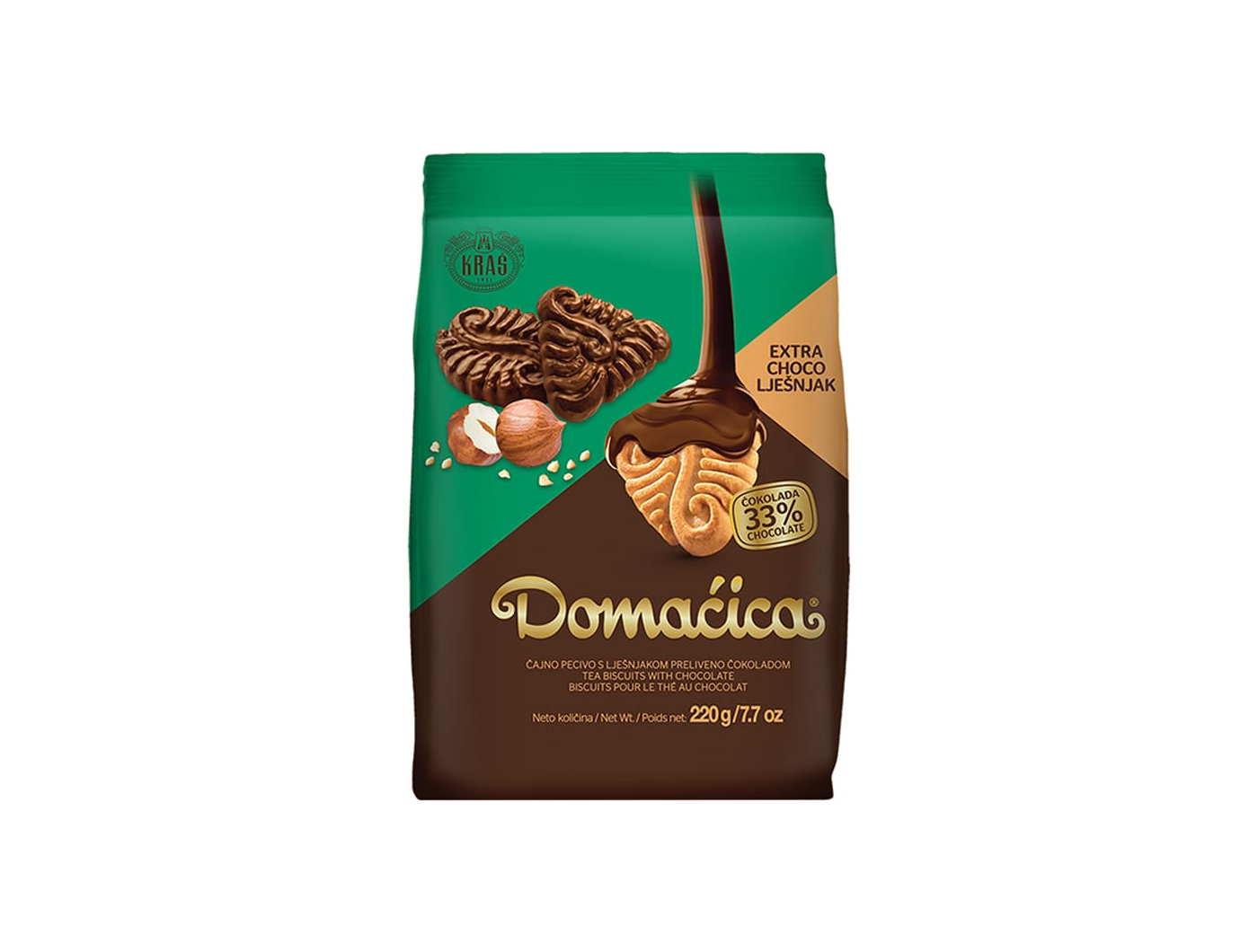 Kraš Domaćica Čajno pecivo Extra choco lješnjak 220 g