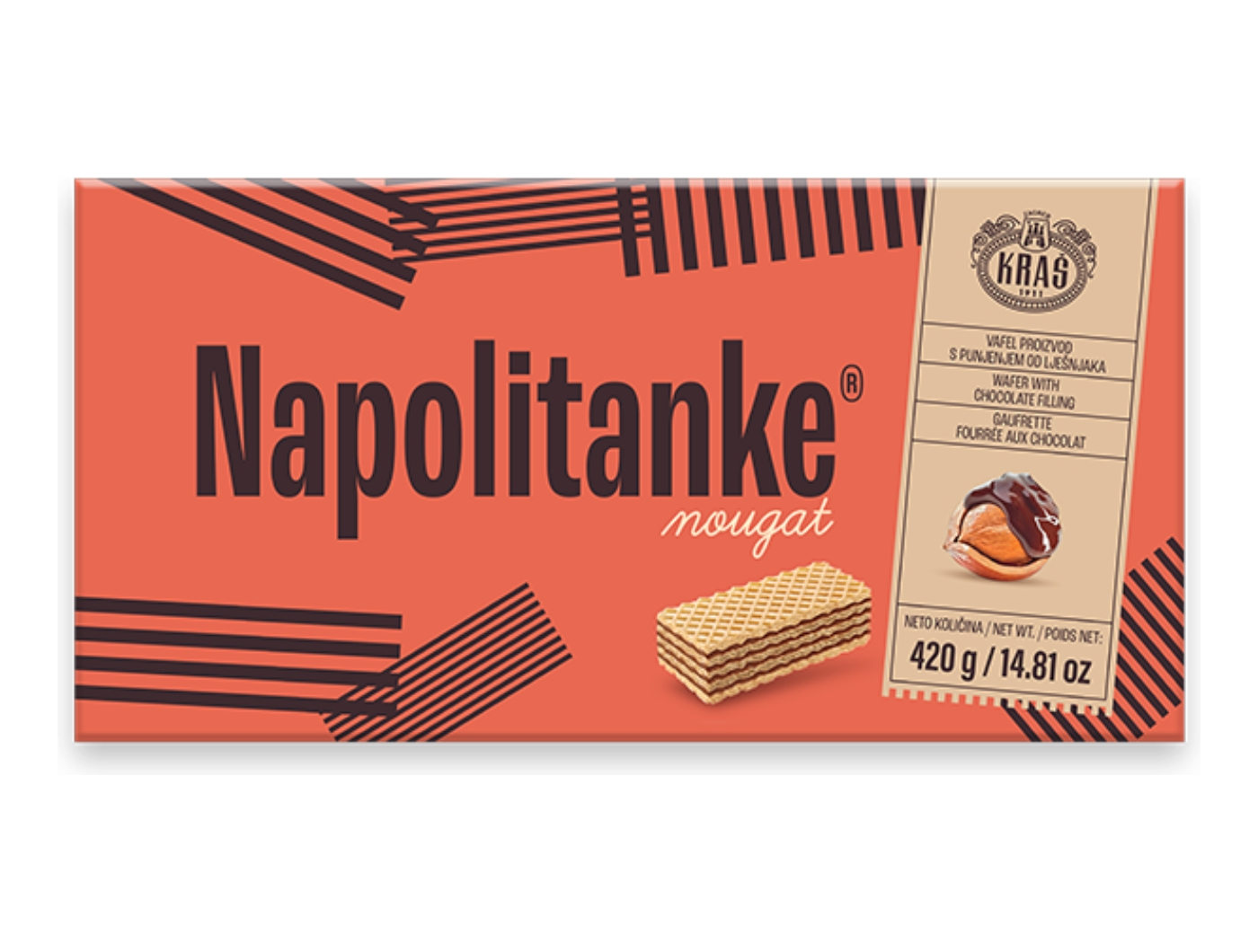 Kraš Napolitanke Nougat Lješnjak 420 g