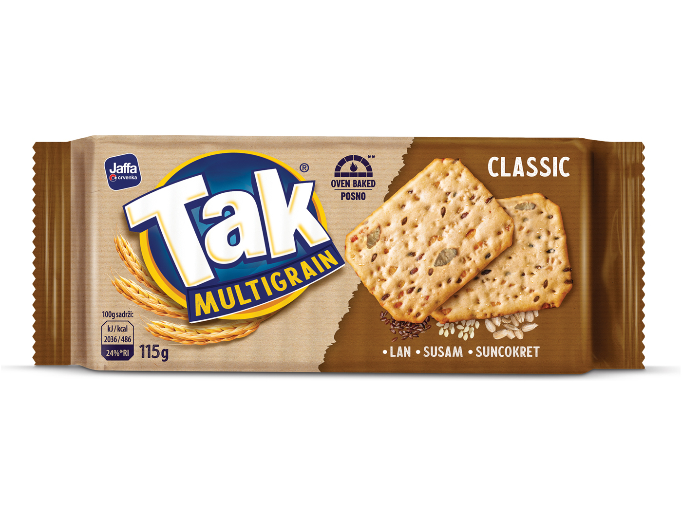 Tak Multigrain Classic krekeri, 115 g
