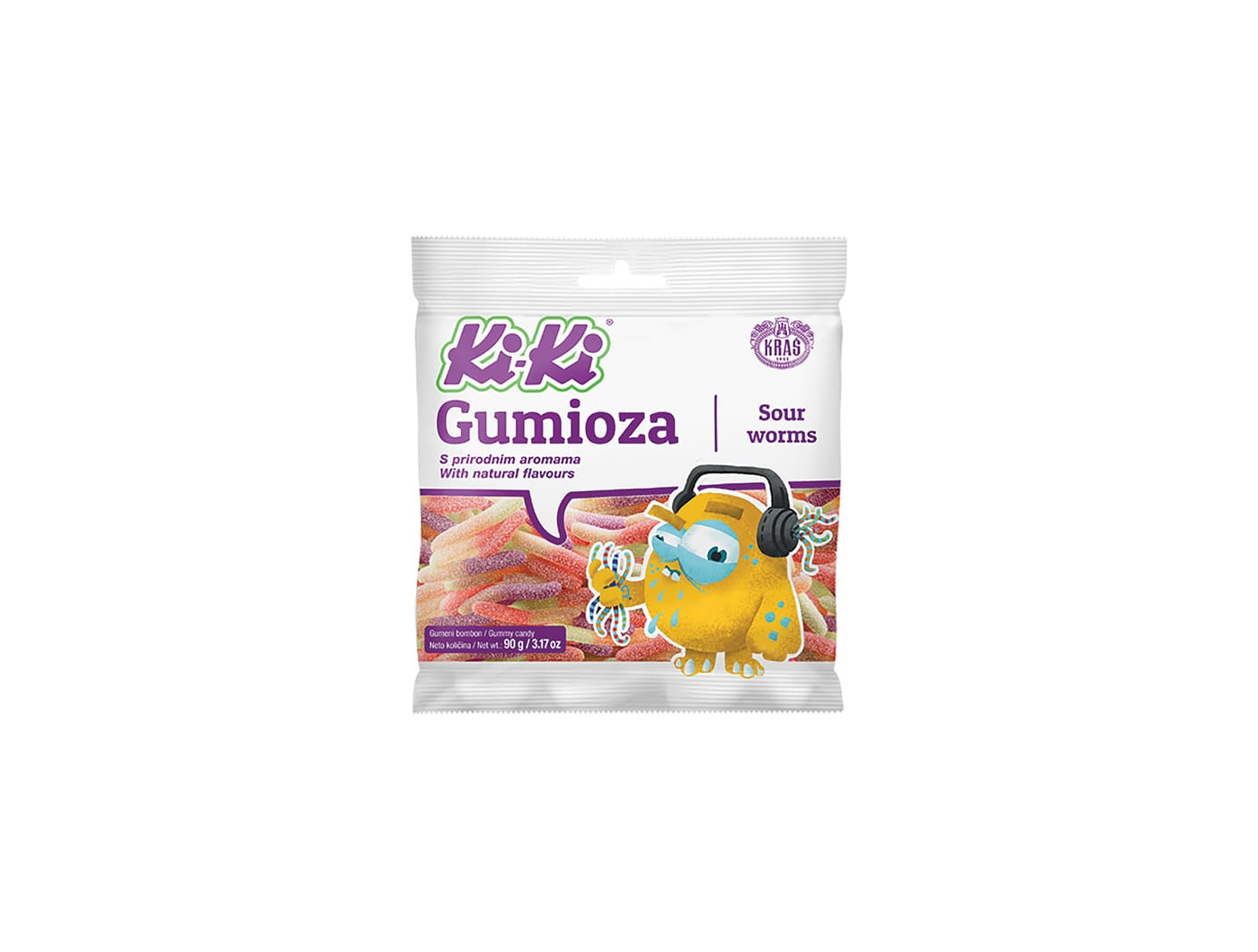 Kiki Gumioza gumeni bomboni Sour worms 90 g