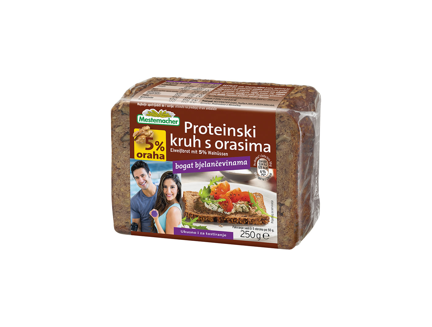 Mestemacher proteinski kruh s orasima 250 g