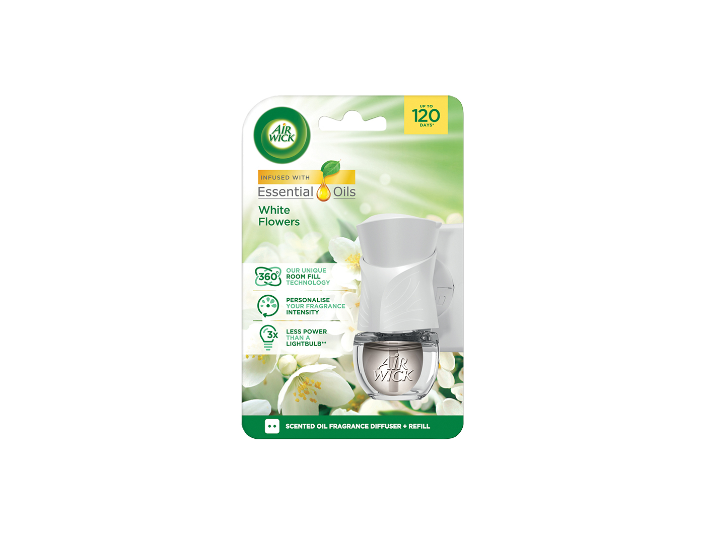 Airwick Essential Oils Električni osvježivač zraka Komplet White Flowers 1 kom