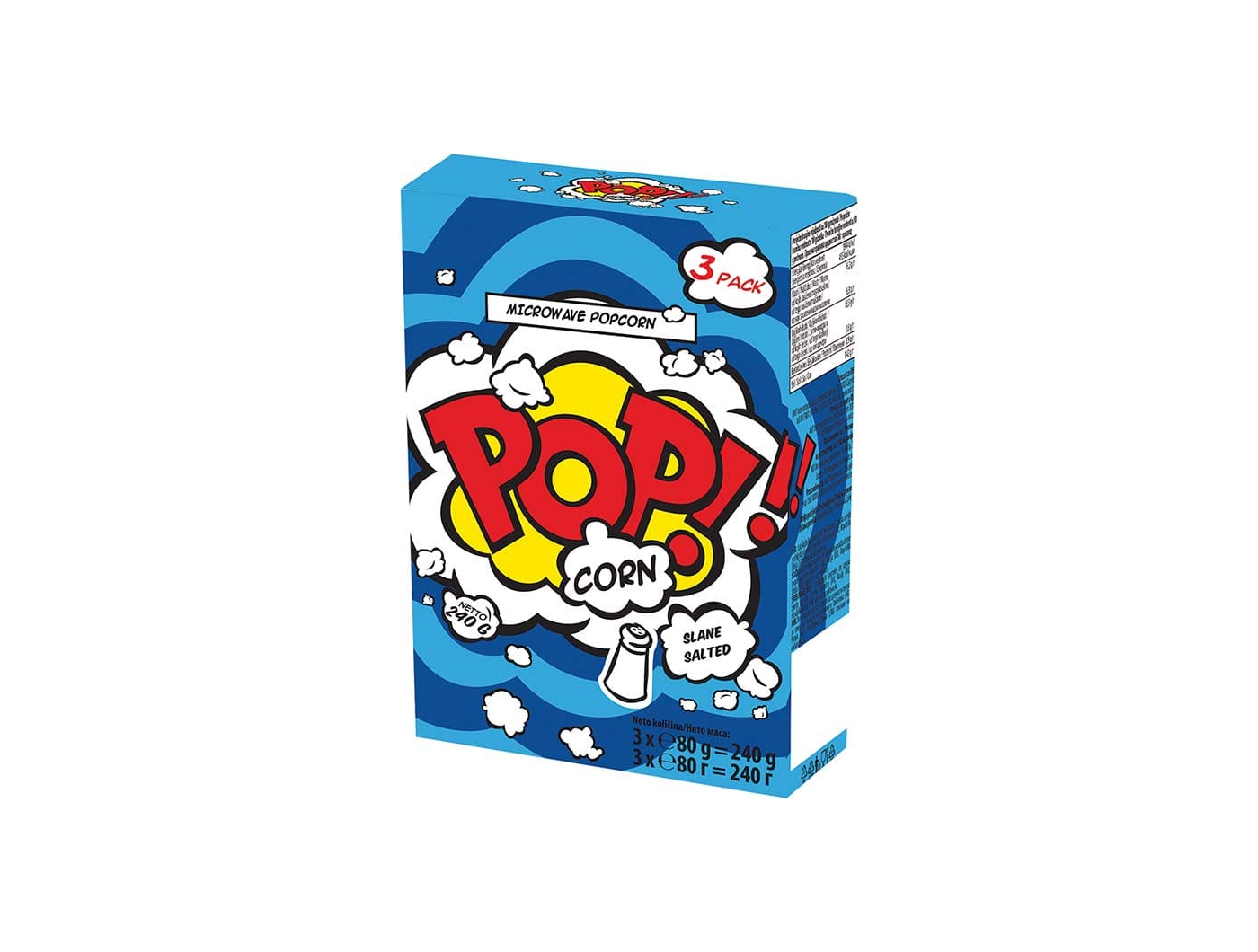 Popcorn kokice za mikrovalnu slane 3x80 g