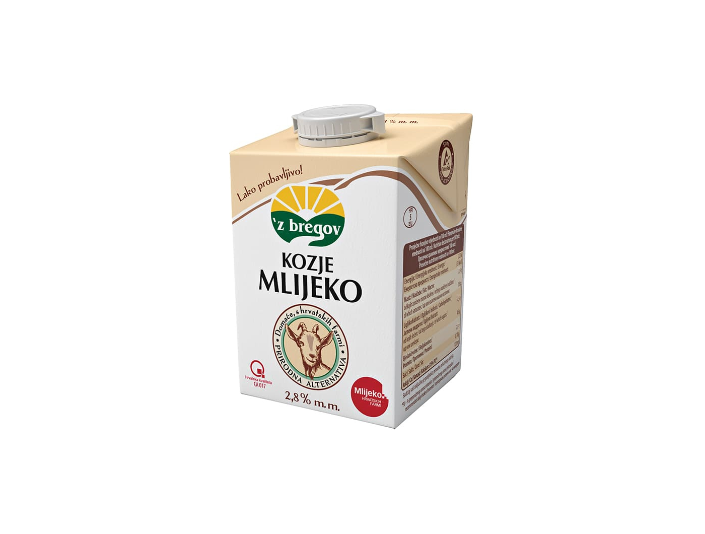 Vindija 'z bregov kozje mlijeko 0,5 L