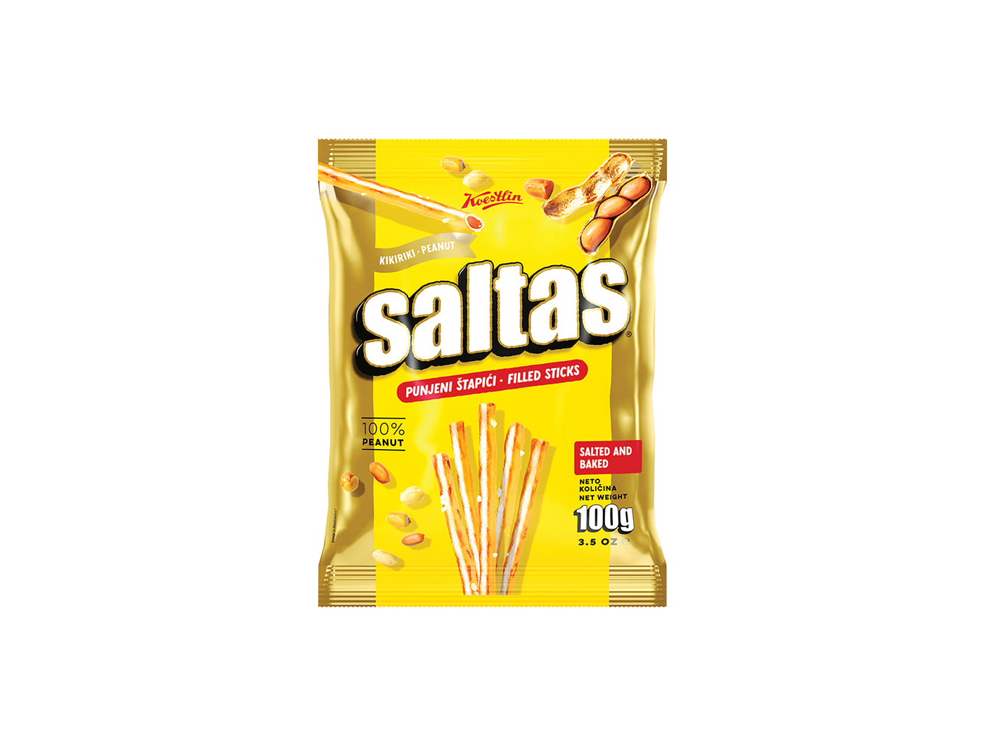 Koestlin Saltas slani štapići s kikirikijem 100 g
