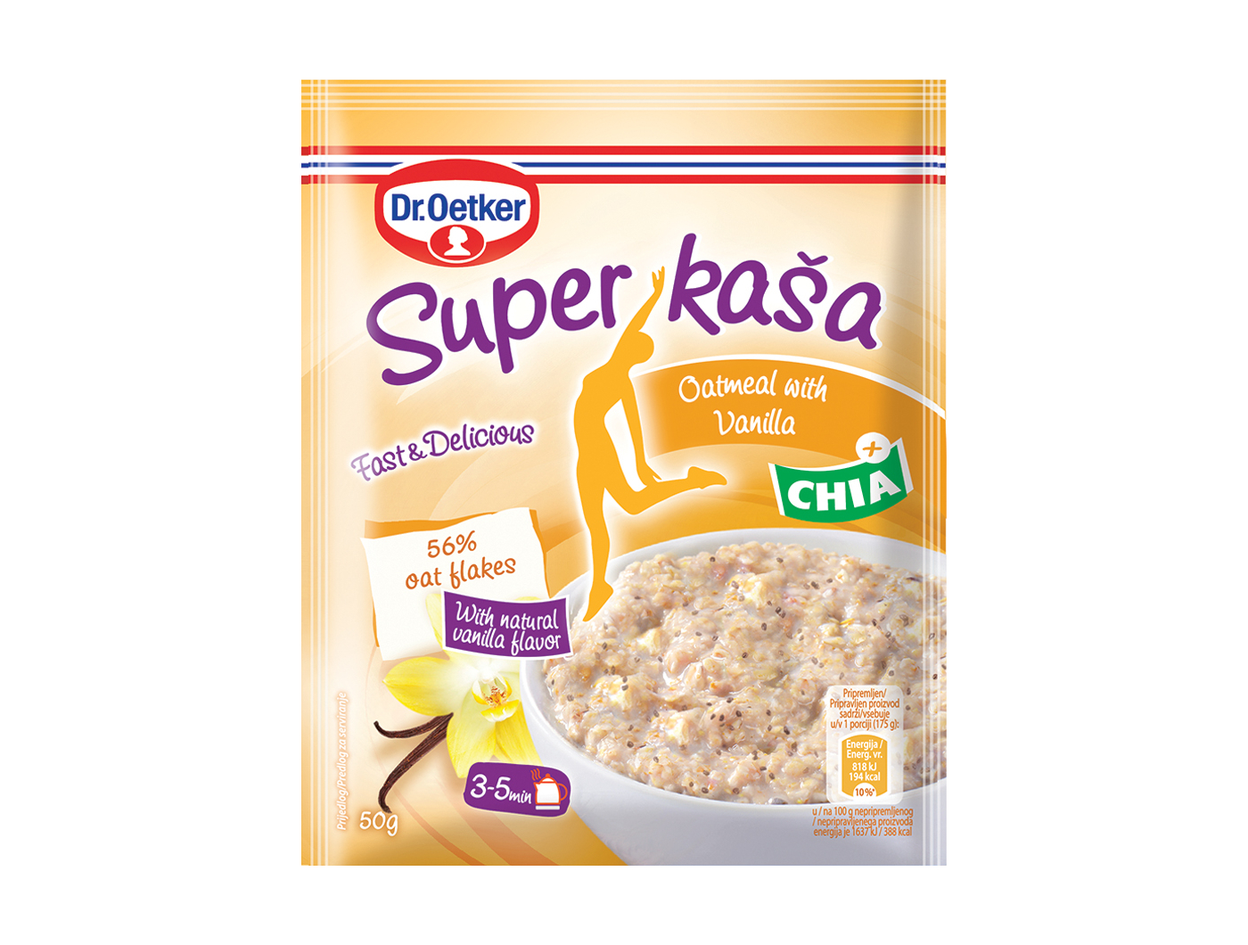 Dr.Oetker Zobena kaša vanilija i chia, 50 g