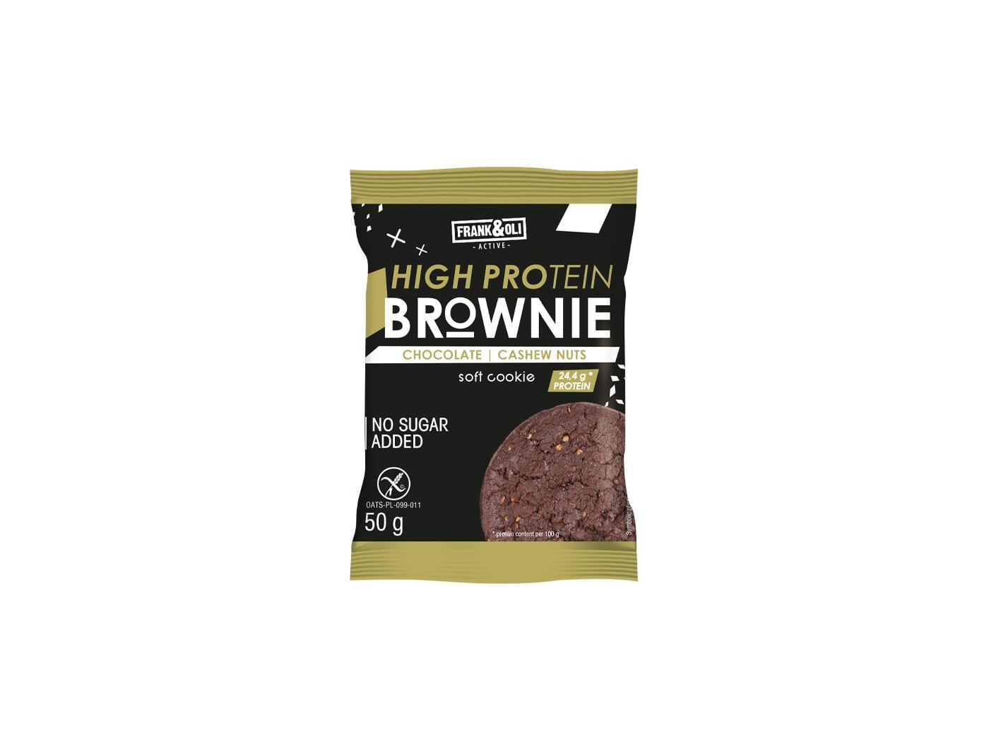 Frank&Oli Active Protein Brownie s čokoladom i indijskim oraščićima 50 g