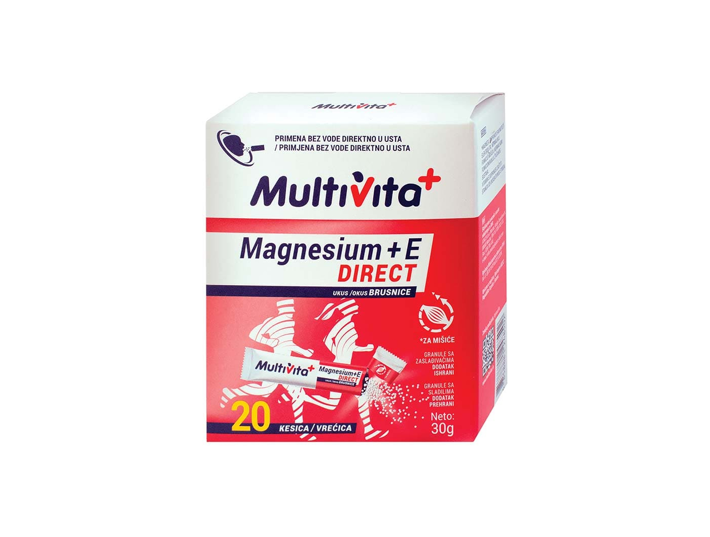Multivita Magnesium + E Direct okus brusnice 20/1 30 g