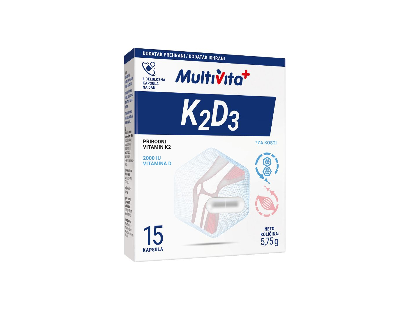 Multivita vitamini K2D3 15 kapsula