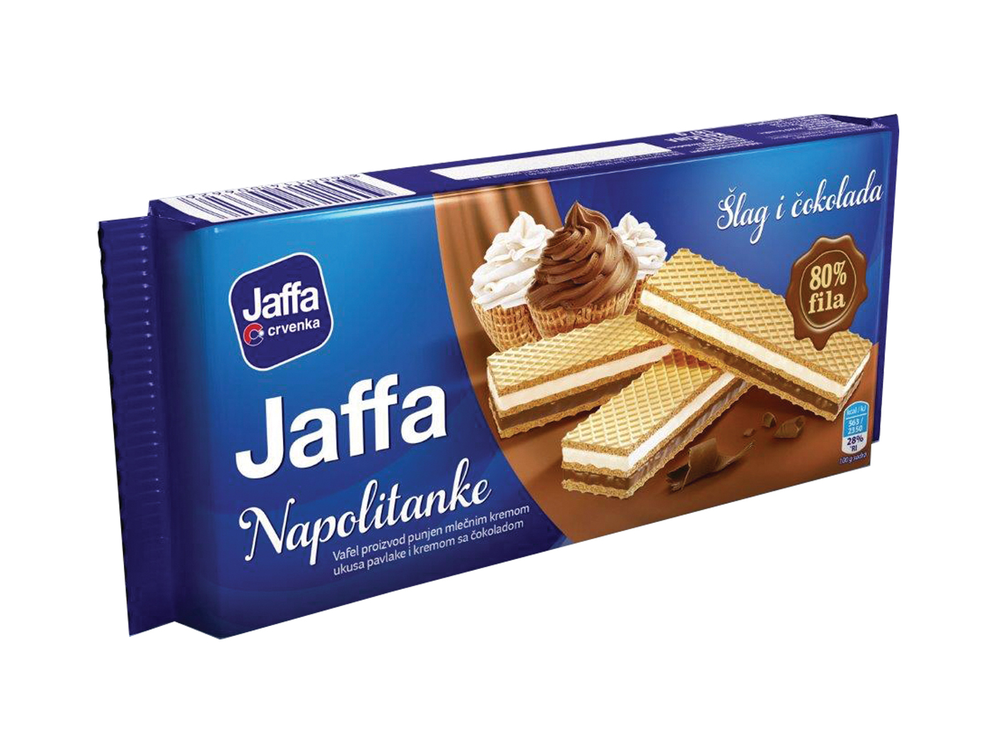 Crvenka Jaffa napolitanke šlag i čokolada 187 g