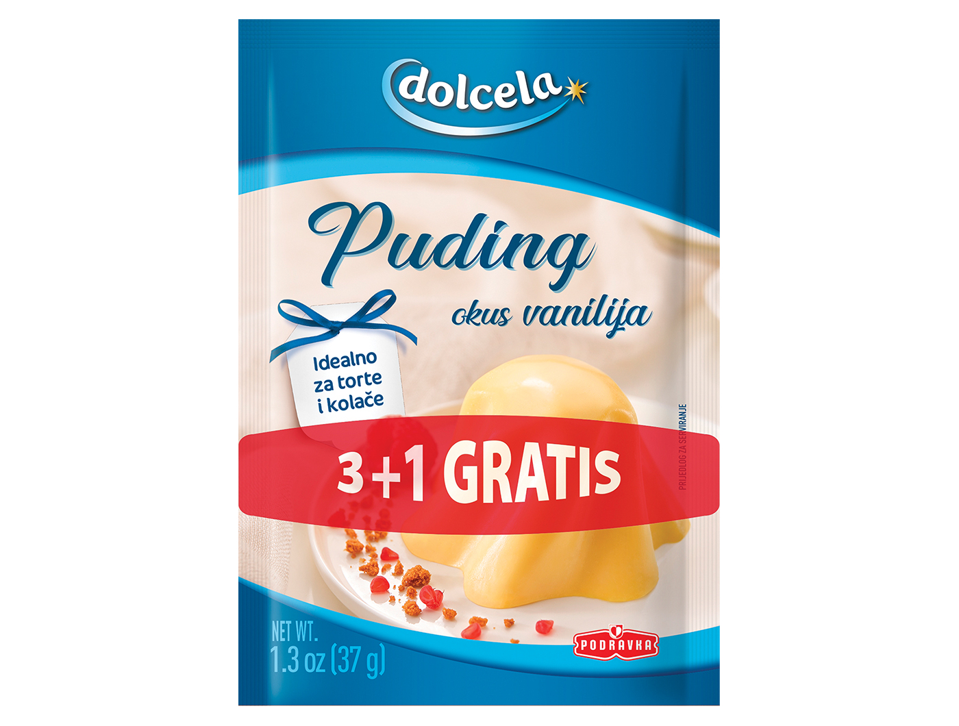 Podravka Dolcela mješavina za puding vanilija 3+1 GRATIS 1 pak 4x37 g